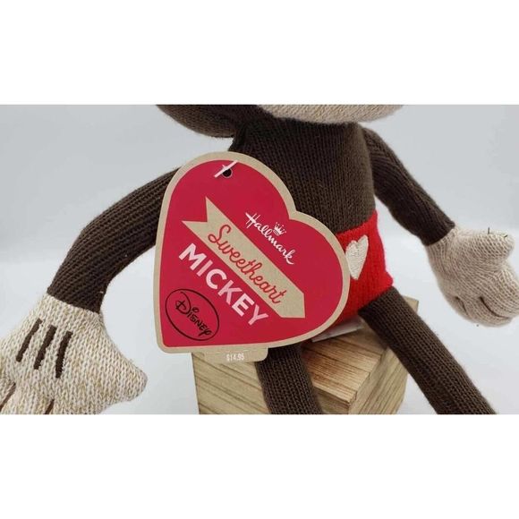 Hallmark Disney Sweetheart Mickey Mouse Valentine Knit Stuffed Animal 11" NWT - Picture 2 of 7